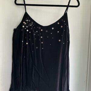 Jennifer Lopez Black Sequin Embellished Camisole